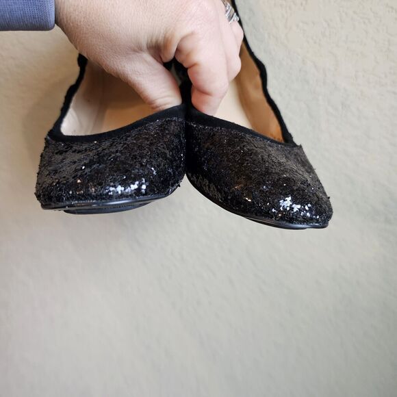 COLE HAAN AVERY BALLET BLACK GLITTER WOMENS Size 7.5B SLIP ON FLAT SHOES - Picture 3 of 6